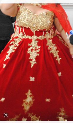 Quince Party Dress Red Plus Size