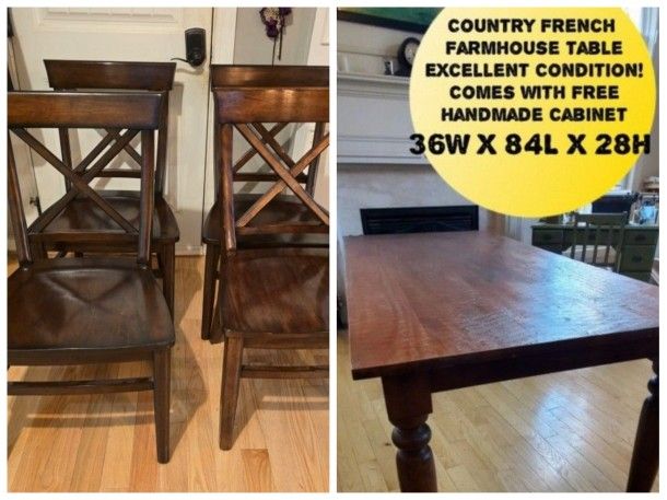 Table With Four Matching Chairs.. Free Delivery!