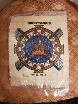 Egyptian Zodiac Set On Authentic Papyrus