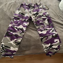 Purple Camo Cargo Pants By Goodbye Bread