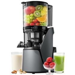 EanOruus Juicer Machines, 3-In-1 Cold Press Juicer With 6.5" Extra Large Chute, 100oz Large Capacity, AC Motor, Makes Juice, Nut Milk & Sorbet, Premiu