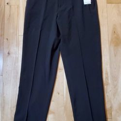 NEW Calvin Klein Boys Flat Front Stretch Slim Fit Black Dress Pants (18)