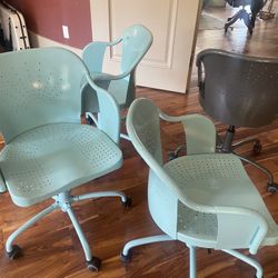 Metal Adjustable Height Rolling Chairs! 