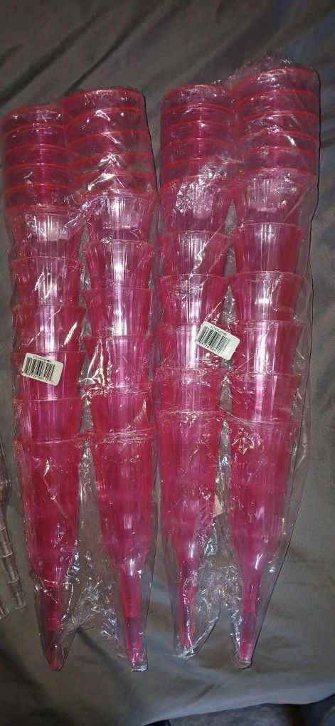 Pink Plastic Flutes