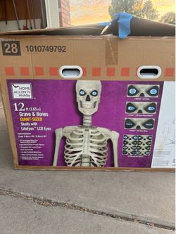 12 ft Giant Sized Skeleton with LCD eyes
