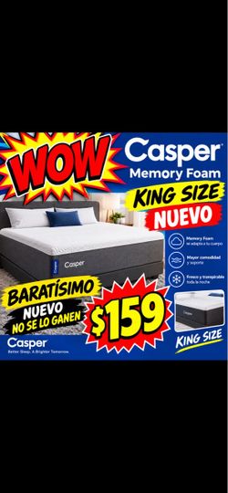 Colchon casper nuevo king y queen memory Foam 12 inch solo $159