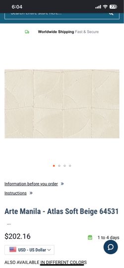 Arte Manila Atlas Soft Beige Wallpaper 64531