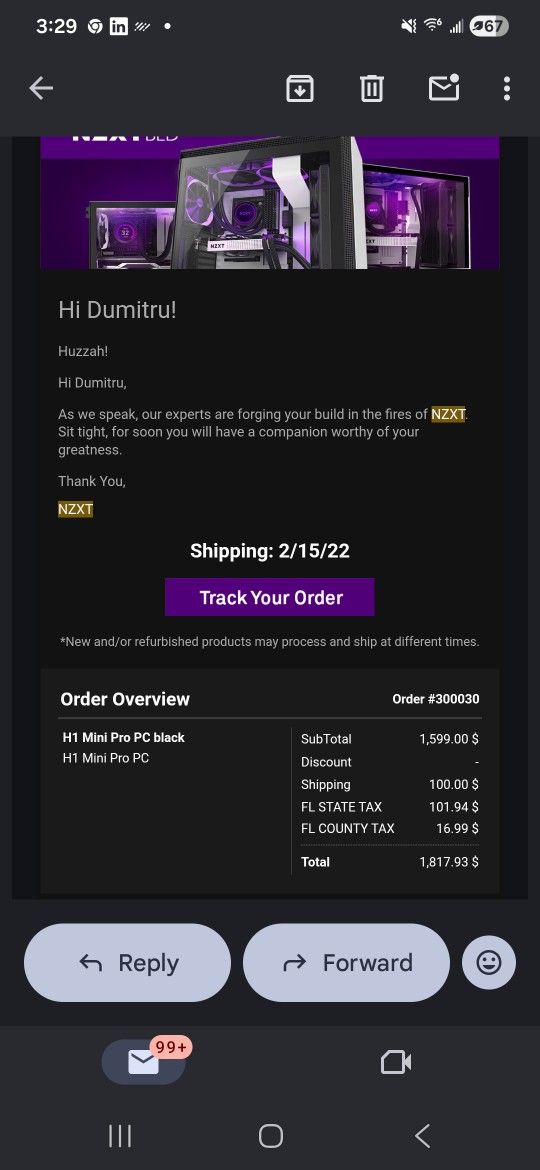 Gaming Pc NZXT H1 MINI PRO - USED