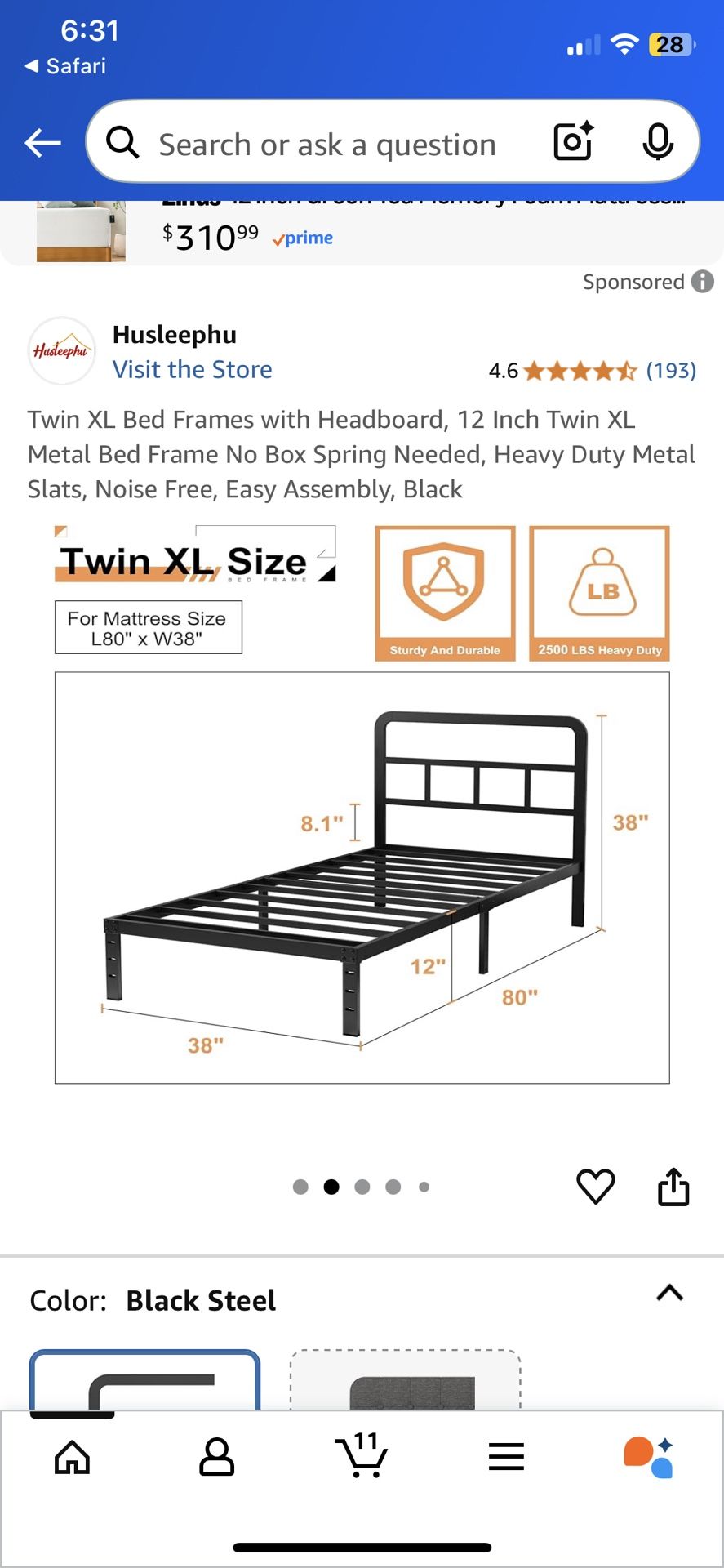 Twin XL Bed frame