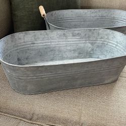 Two Galvanized Containers