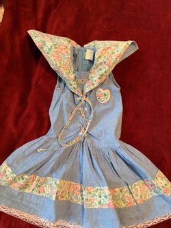 Blue heart and floral dress size 4