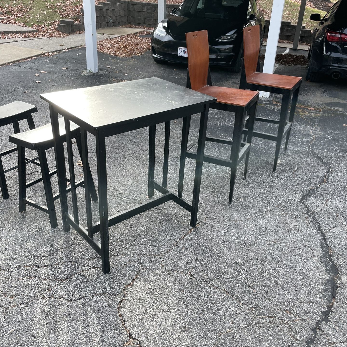 Bush Collection Company metal and wood table and chairs 