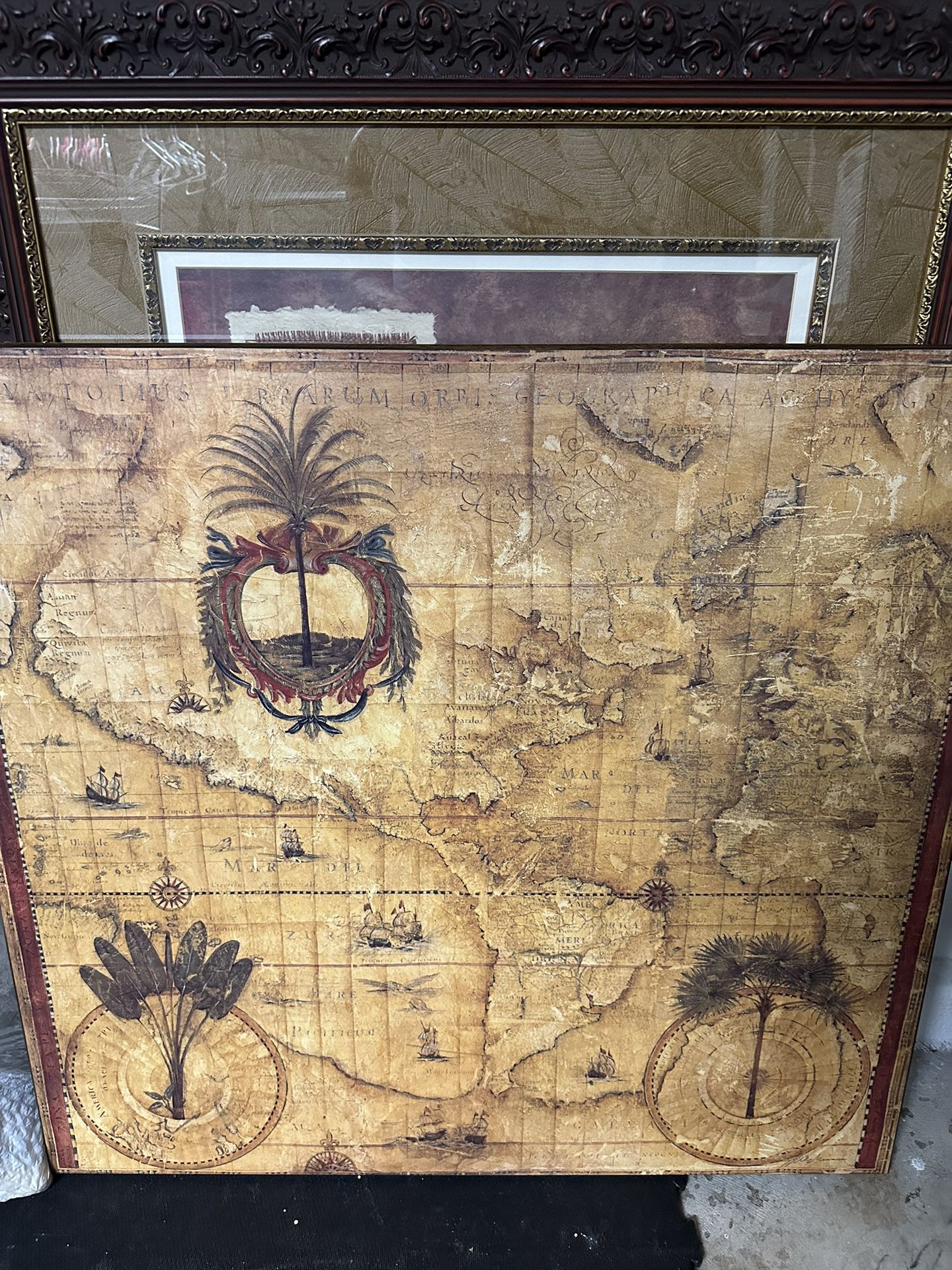 Wall Art - Maps And Palm Trees