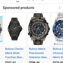 Bulova Men's Precisionist Blue Hands Gun Metal  Very Nice Heavy Duty Watch