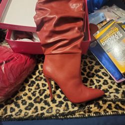Heeled Red Boots 9.5