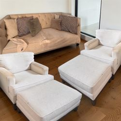 Ethan and Allen Sofa + Love Seat and Ottoman 3 Piece Set!