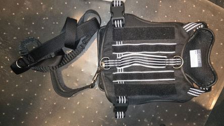 YOULY Tactical Service Dog Harness, Black and Additional leash