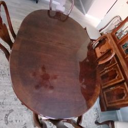 Solid cherry wood dining room set with Hutch