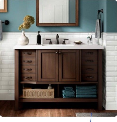allen + roth Kingscote 48-in Espresso Undermount Single Sink Bathroom Vanity with White Engineered Stone Top