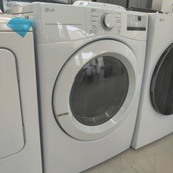 New LG - 7.4 Cu. Ft. Stackable Electric Dryer with Wrinkle Care - White