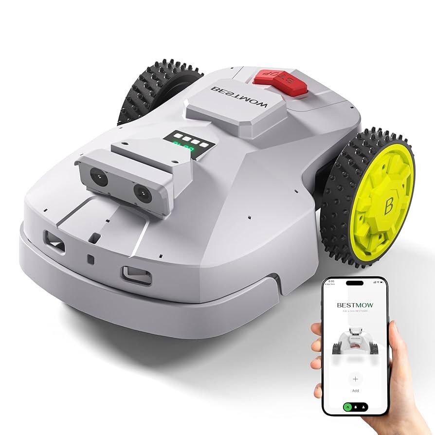 Robot Lawn Mower — Ultra Quiet Self Charging Robot Mower, Robotic Lawn Mowers with GPS Mapping and Anti Theft tech, Remote Control Automatic Mowing