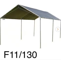 F11🔥19.5 ft. x 9.5 ft. x 8.5 ft. Grey Roof Steel Carport with Water-Resistant Canopy $130