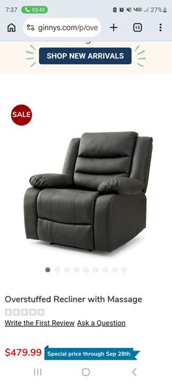 OVERSTUFFED MESSAGE RECLINER BRAND NEW IN BOX