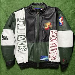 Vintage Seattle SuperSonics Leather Jacket X-Large