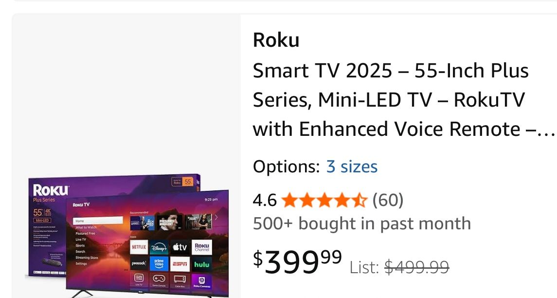 55 Inch Smart Roku Tv