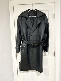 BGSD Men Xander Classic Leather Long Trench Coat