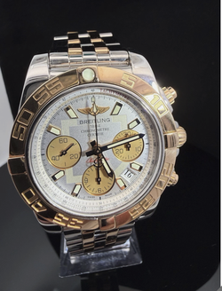 Breitling Chronomat 41mm Two-Tone Steel & Rose Gold Watch Ref. CB0140 w/ B & P