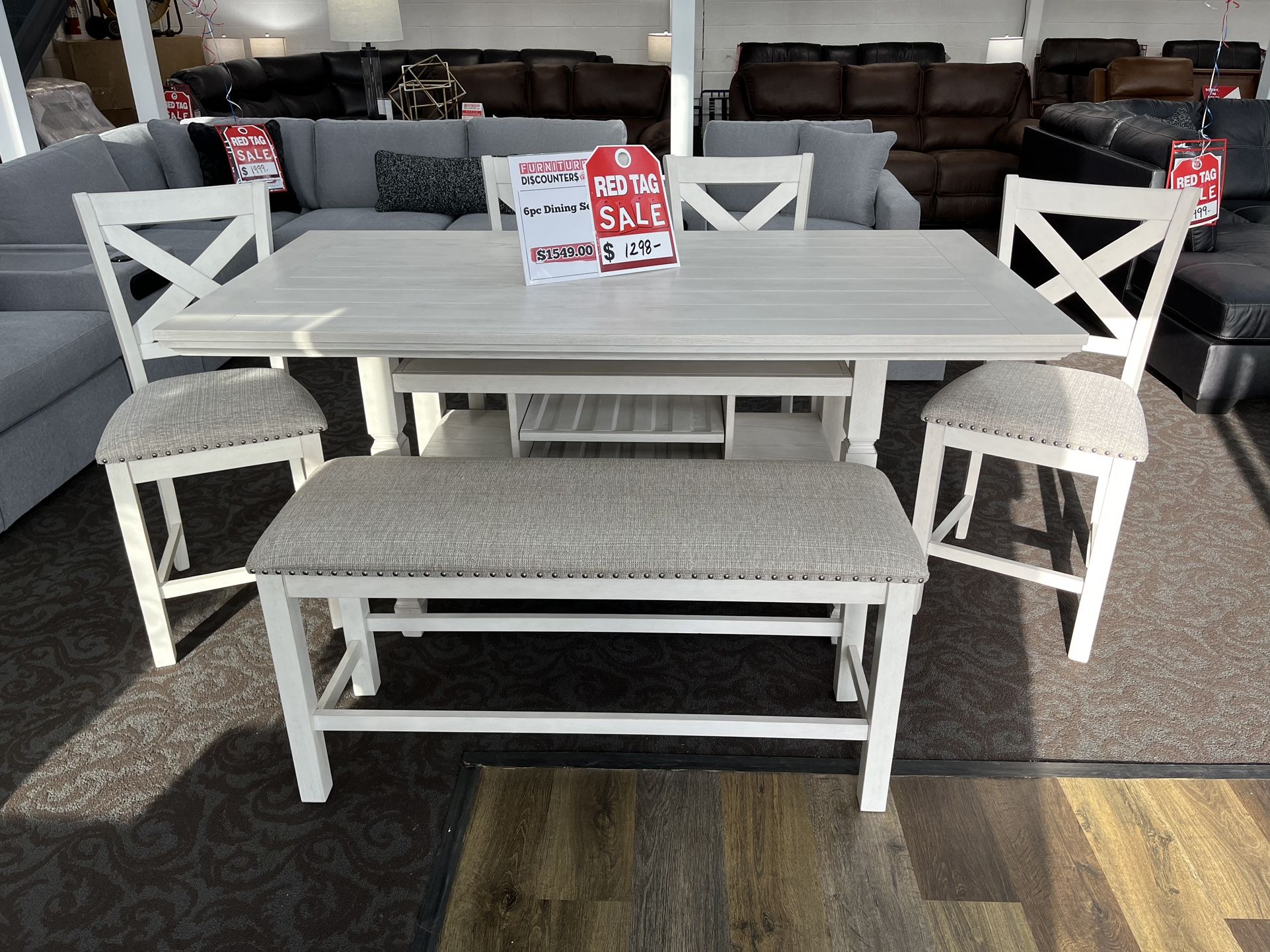 6pc Counter Height Dining Table Set