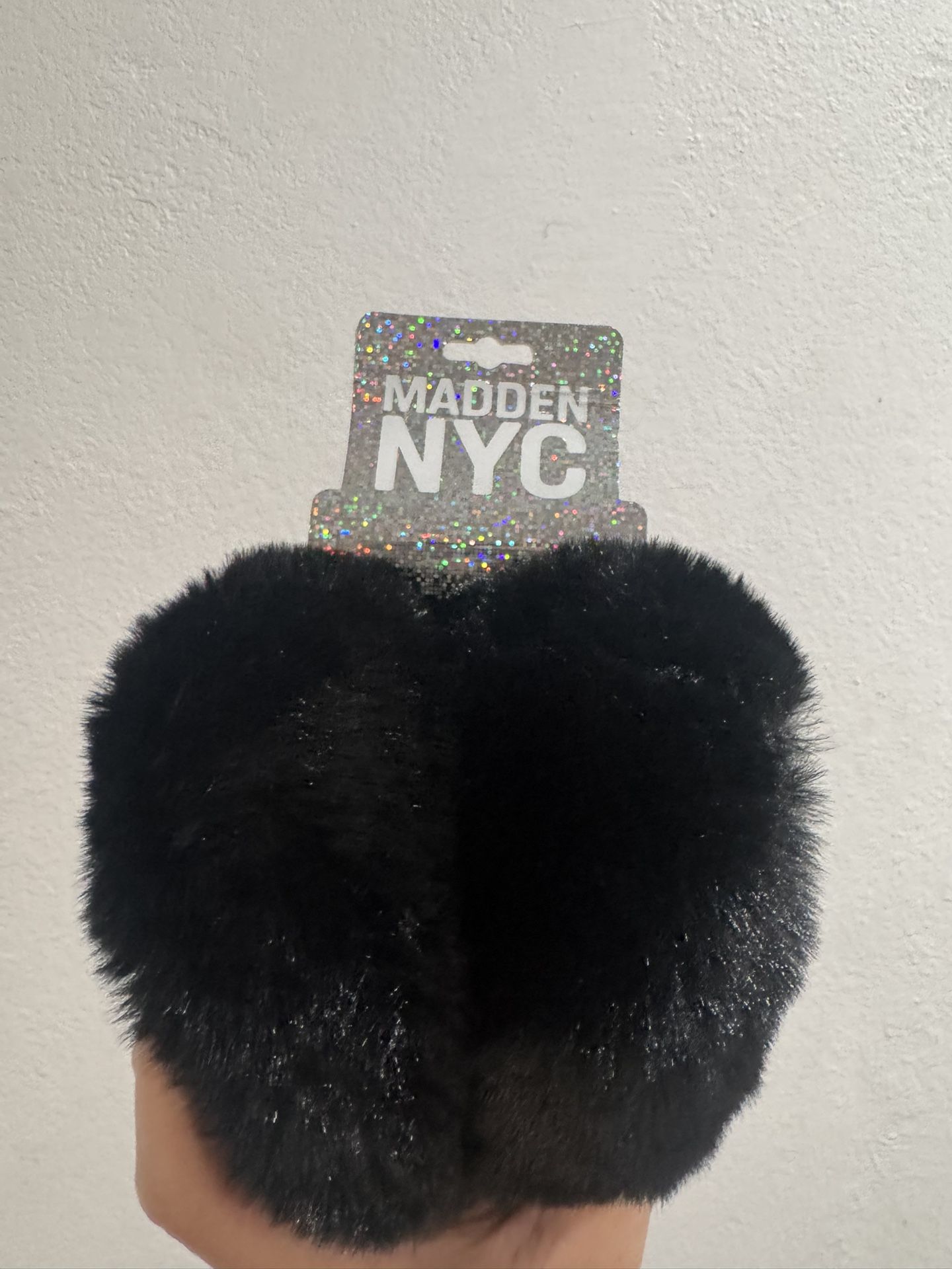Bouclé Sequin Earmuff (Black) — Brand New