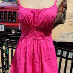 Bright And Fun Pink Sleeveless Dress