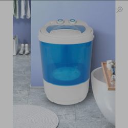 Mini Portable Washing Machine, Compact Washer with Timer Control, 7.7lbs Washing Capacity with Spinning Basket, Ideal for Dorms, Apartment, Blue