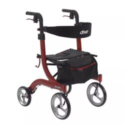 Drive Medical Nitro Euro Style Walker Rollator, Red