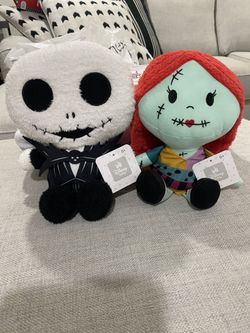 Disney Jack Skellington and Sally Cuteeze baby plush dolls Halloween 🎃 or Christmas 🎄 decorations $15 each doll 