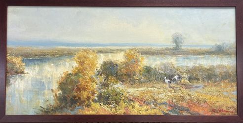 Autumn Marsh Oil Painting