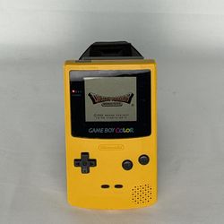 Nintendo Game Boy Color Yellow + Dragon Warrior Monsters - Tested & Working