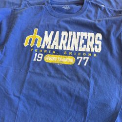 Two Vintage Seattle Mariners Matching T Shirts Size L