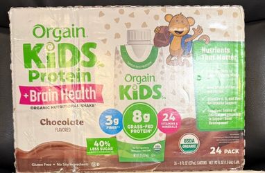 Orgain USDA Organic Kids Nutritional Protein Shake, Chocolate, 8 fl oz, 24-pack for $25