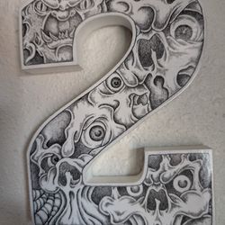 Wall Hanging Hand Drawn Art