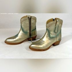 NEW Ariat Gold and Blue Metallic Cowgirl Cowboy Western Boots 6.5 NWT