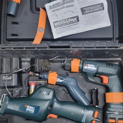 Black And Decker Tools Set With 2 Batteries And Charger 