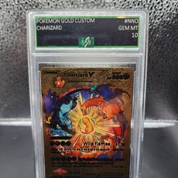 Pokemon TCG Charizard V Wild Flames Fan Art Gold Foil Card #SMP26-43 GEM MT 10