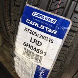 Pair (2x tires) NEW Carlisle Radial Trail HD Trailer Tires - ST205/75R15 Load Range D 8-ply