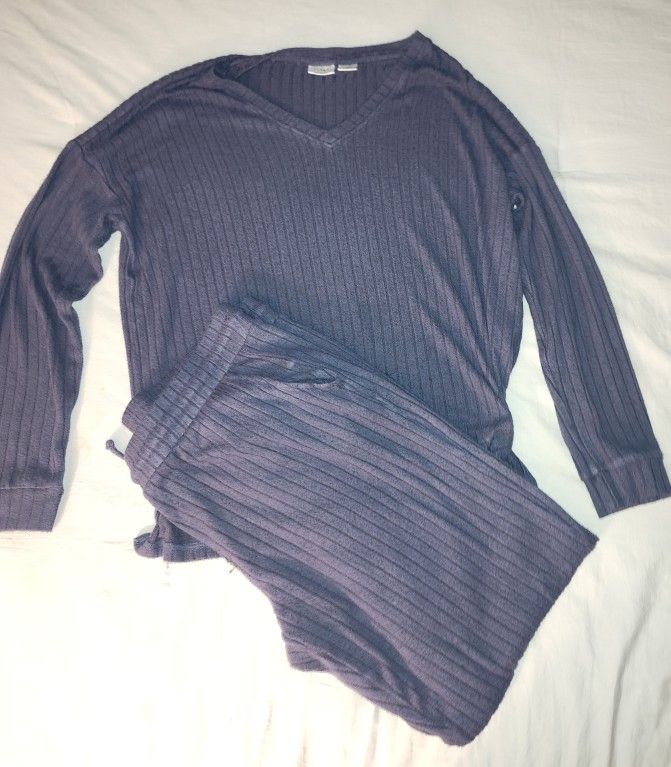 Ladies Navy Blue Jogger Set 2 Piece Size Large