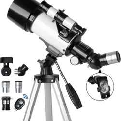 Telescope for Kids & Adults - 70mm Aperture 500mm AZ Mount Fully Multi-Coated Optics Astronomical refracting Portable Telescopes, with Tripod Phone Ad