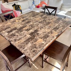 Marble bar Dining table with chairs