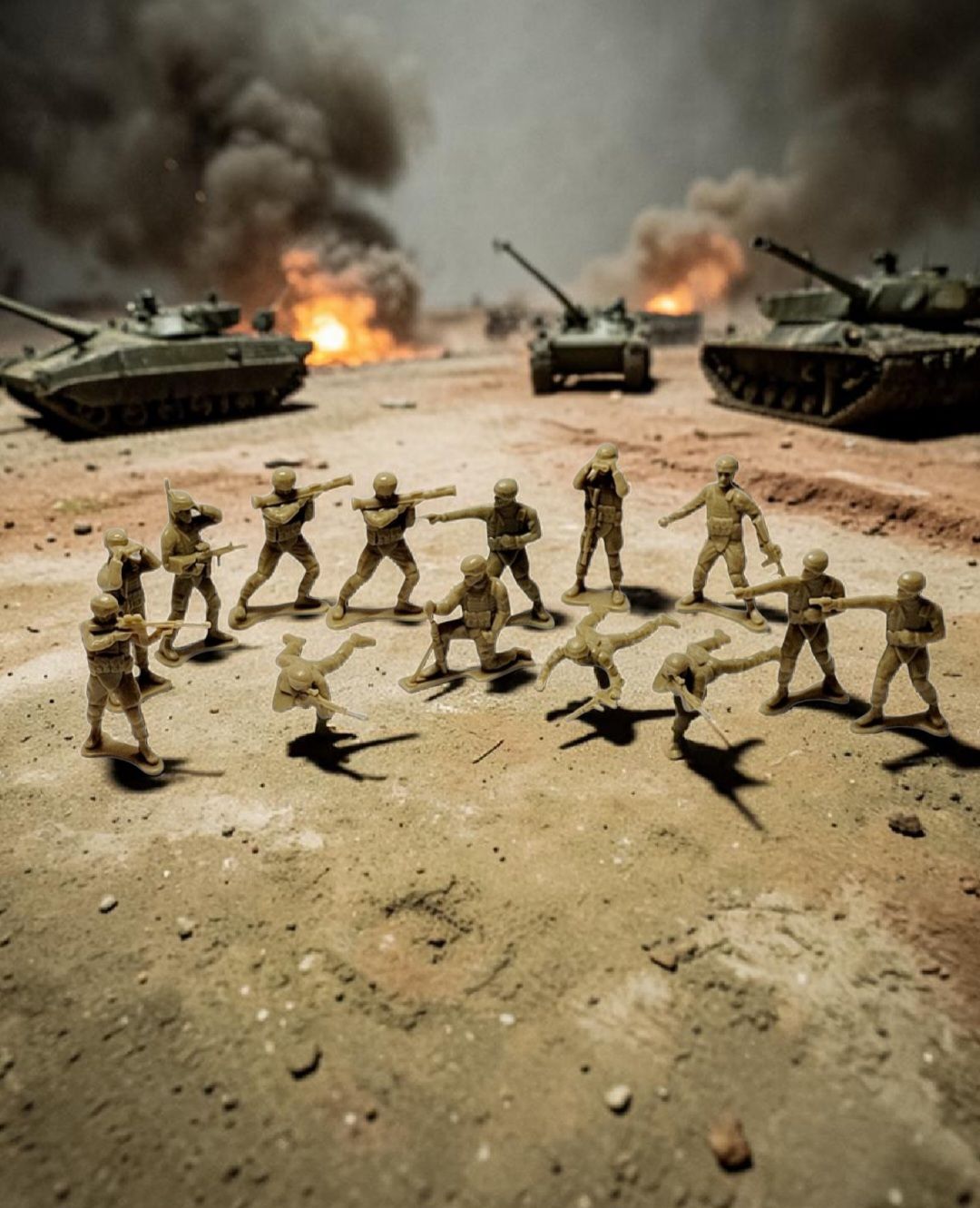 (Lot Of 14) Assorted 2" Army Men 20th-century Infantrymen Various Combat Poses Bundle Excellent Condition. These plastic figures are classic toy army